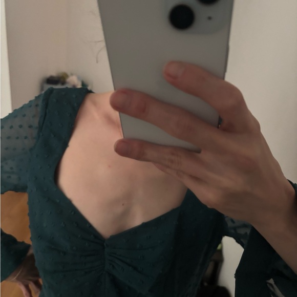 NWOT Rihoas Teal Long-Sleeve midi Dress - Picture 6 of 6